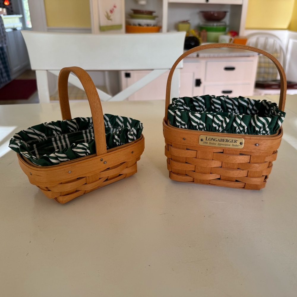 🧺 Longaberger Hostess Appreciation Basket Set - Garden Splendor Liners